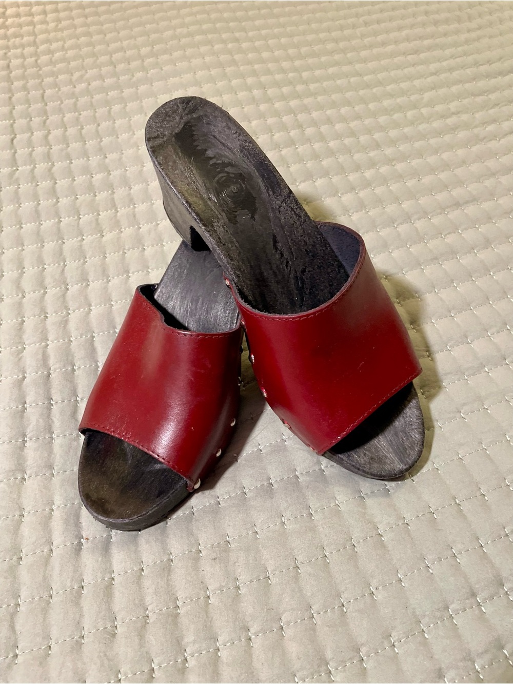 Leather Mule Slides sz 9